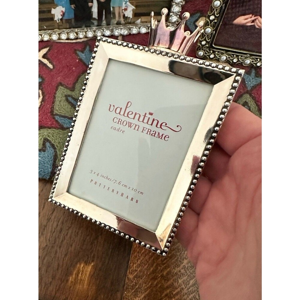 Pottery Barn Crown Photo Frame Birthday Girl or Boy 3x4 Princess Picture